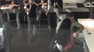 Brunette Gabor & Princess Donna's Public Bondage & Bar Sex
