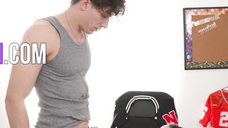 Cheerleader in White Skirt Teases Coach in Office