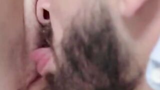 Blonde Woman Rides Bald Man on Bed in Bedroom Scene