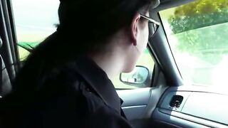 Blonde Straddles Tattooed Guy on Bed Then Cops Pull Over in Car
