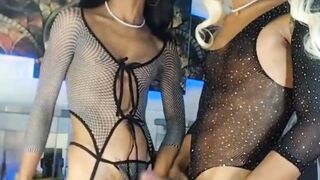 Latina Trans Duo Sucks Each Other's Cocks
