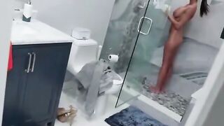 MILF Armani Black Deepthroats Stepson's Cock While Watching