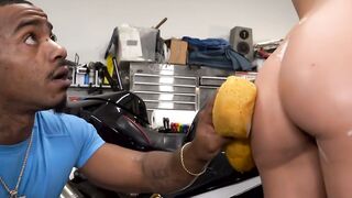 Chloe Temple and Mazee Wash Sportbikes Fully Naked