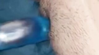 Monik Masturbates With Blue Vibrator On Bed Solo Amateur