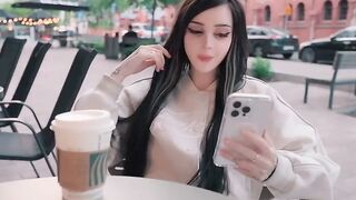 Massive Dick Public Masturbation in a Crowded Cafe