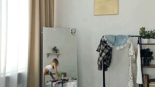 Tattooed Blonde Strips & Teases in Lingerie