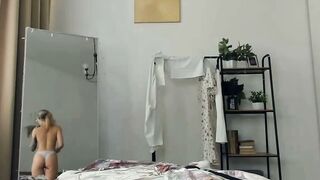 Tattooed Blonde Shemale Solo Cam Masturbation