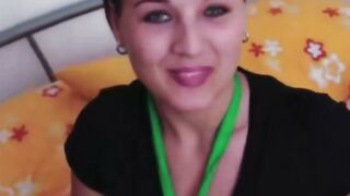 BBW MILF Strips Green Top In Driveway For Amateur POV