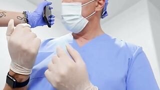 Alyx Star Sucks Kyle Mason's Cock in Blue Nurse Scrubs