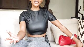 Sexy big tits black girl Precious sucks and rides cock for modeling job