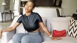 Sexy big tits black girl Precious sucks and rides cock for modeling job