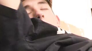 British Kai Marsden strokes his hard dick alone in sexy solo session