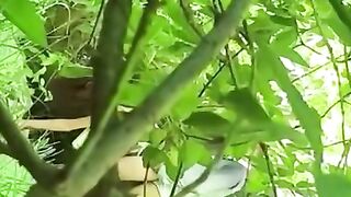 Wild Hooker Deepthroats Cock in the Woods During Hardcore Outdoor Sex