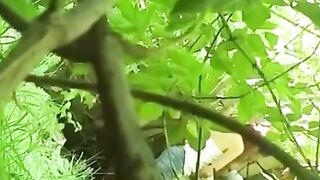 Wild Hooker Deepthroats Cock in the Woods During Hardcore Outdoor Sex