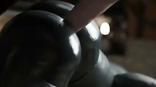 3D May Jackerman Vol 2: Tight Black Latex Suit Blowjob Compilation