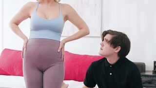 Shy Stepson Seduced by Horny Stepmom in Tight Yoga Pants