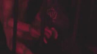Latina MILF Mistress Whips Tattooed Stud in Red Cage
