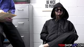Small oriental 18 year old thief Alexia Anders squirted when the cop