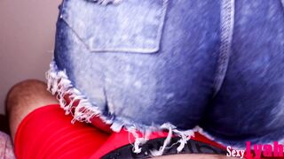 Goddess Lap Dance inside Short Jeans made me Cum through