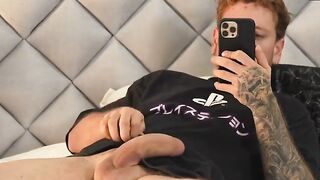 Tattooed Stepson Wanking to MILF Latina in Black Dress