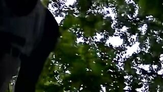 Black Thug Sucks Cock Outdoors in Woods Public Amateur Blowjob