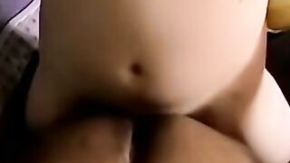 Fat Chocolate Amateur Sucks Big White Cock in Tight Ass
