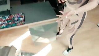 Blonde Streamer in Futuristic Bodysuit Gets Nailed at Desk