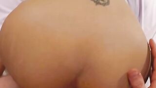 Handcuffed Shemale Sakura Deepthroats Big White Cock POV