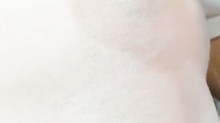 Latina Brunette Sucks Toy with Big Boobs in Wet White Braless Crop Top