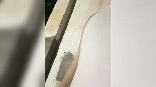 Russian slut get cum in mouth after hard outdoor pounding