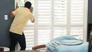 Stepmom Undresses at Pool to Bait Horny Stepson for Big Tits Blowjob and Cumshot