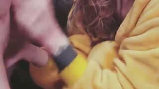 Beauty Pikachu Anal Gape in Yellow Onesie on Couch