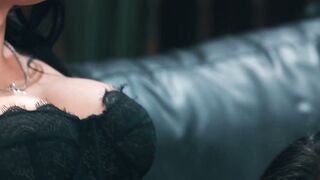 Ebony Nicole Kitt Gives Trans Ariel Demure A Deep Throat Blowjob