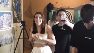 Argentinian porn starlets turn Knock Knock Club into an hookup with strip-pong,