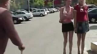 Old Man Drinks Fresh Piss from Teenager in Parking Lot