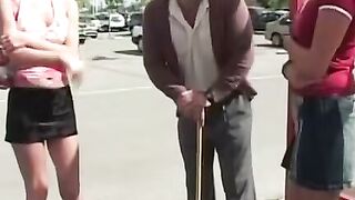 Old Man Drinks Fresh Piss from Teenager in Parking Lot