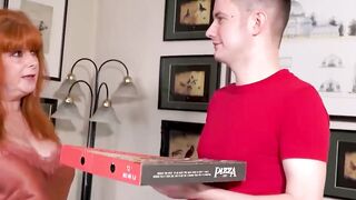 Redhead MILF Melanie Taylor Takes Pizza Guy Sam Bourne's Cock