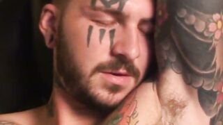 Tatted hunk Alix gets so horny and starts jerking his thick long cock