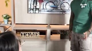 Found cleaning lady jacking on bed, super-fucking-hot gonzo porn!