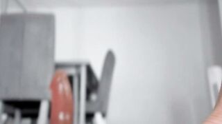 Cute Brunette Shemale Dildo Solo in Bathroom Part 2