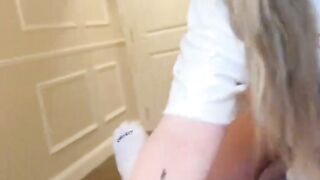 Stepsister sneaks naked with big funbags and tight butt - XXX!