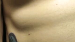 Long haired Zaide firing thick cum after stroking his stiff cock solo