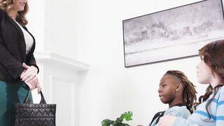 Big Ass Stepsister Takes Virgin Black Stepbro's Cock in Doggy Style
