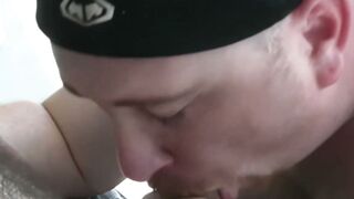 Don James drags DJ Stone up from the beach for a smoke and a massive cumshot