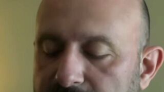 Don James drags DJ Stone up from the beach for a smoke and a massive cumshot