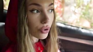 Redhead College Babe Gives Muddy Blowjob in Car