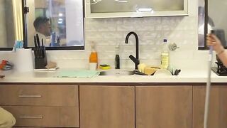 Tattooed Latina Bimbo Gets Railed Standing in Kitchen