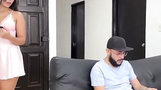 Hefty Latina Daniela Andrea Takes Stepbrother's Big Dick Cowgirl Creampie