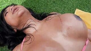 Big Ass Latina Diabella Eclair Sucks Cock in Pink Bikini