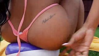 Big Ass Latina Diabella Eclair Sucks Cock in Pink Bikini